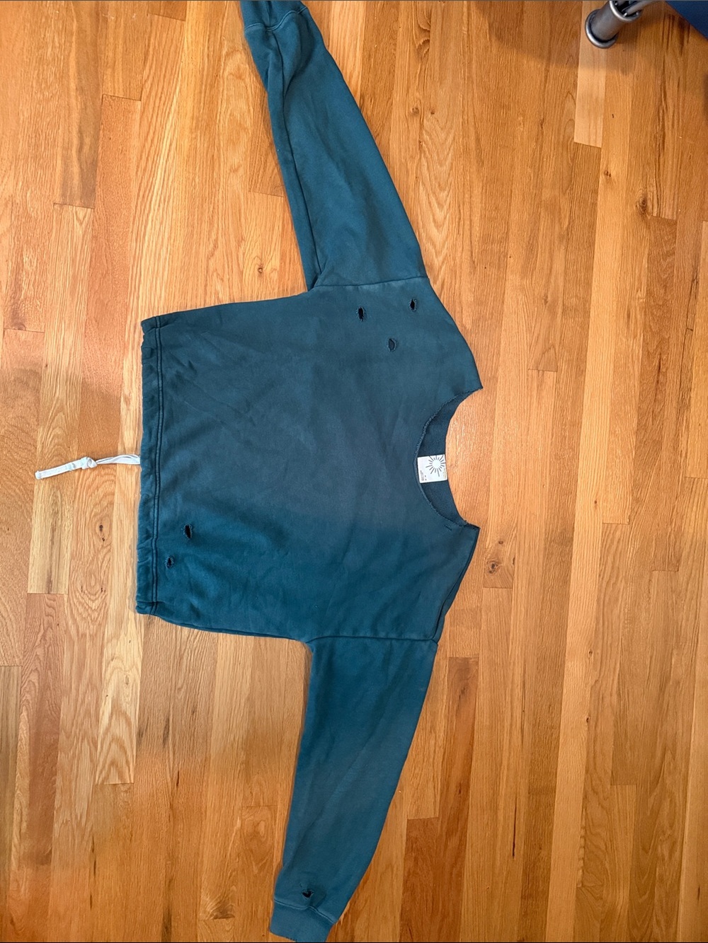 Distressed Teal Women's Pullover Sweatshirt